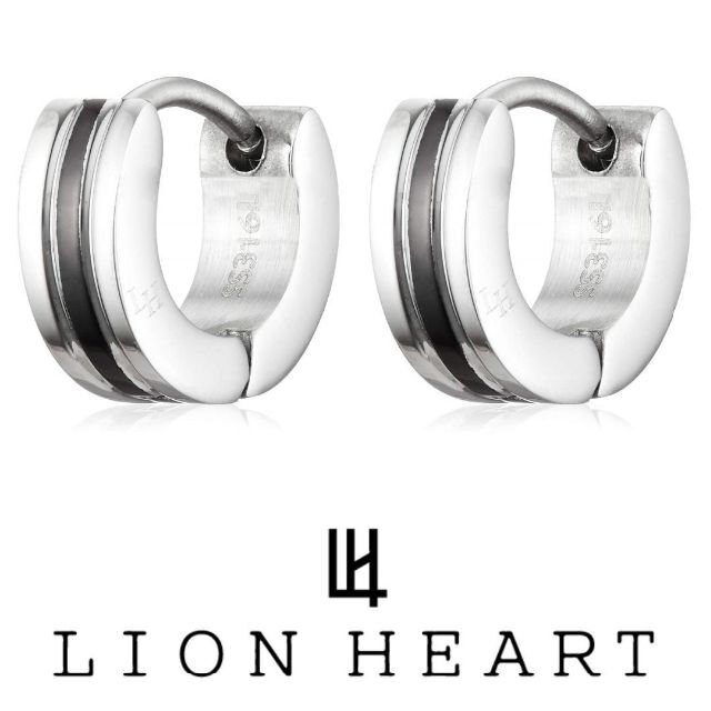 LION HEART(ライオンハート)のLION HEART ライオンハート ピアス LHMP008NBK 2点 両耳用 メンズのアクセサリー(ピアス(両耳用))の商品写真