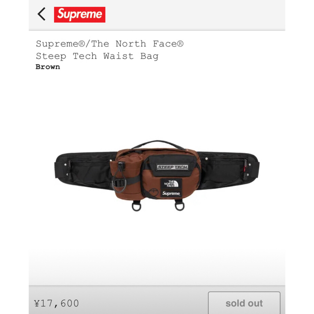 supreme North Face  Steep Tech Waist bagバッグ