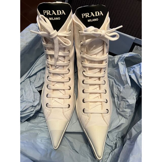 PRADA(プラダ)の正規店購入　PRADAプラダ　シンセシス ヒールハイトップスニーカー　スニーカー レディースの靴/シューズ(スニーカー)の商品写真