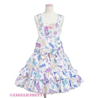 アンジェリックプリティー(Angelic Pretty)のJelly Candy Toysハートサロペット　シロ(サロペット/オーバーオール)