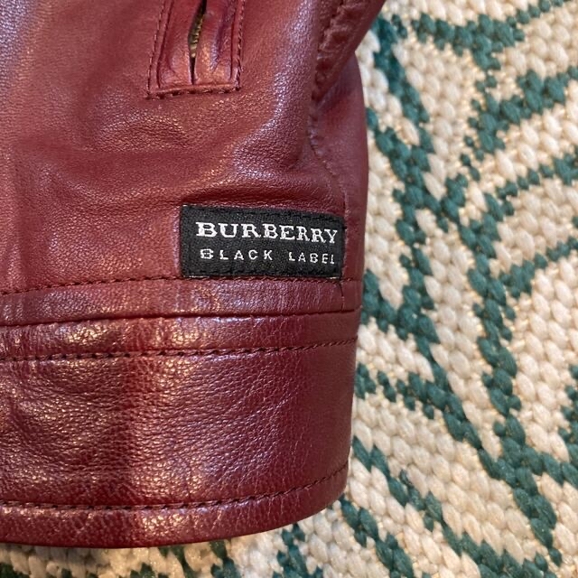 バーバリー BURBERRY ノバチェック レザーブルゾン Lサイズ ブラック