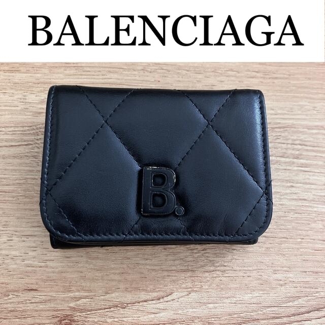 箱付✨BALENCIAGA  バレンシアガ　財布　三つ折り　ミニウォレット　黒