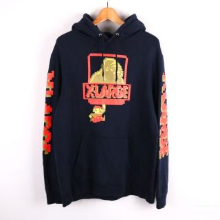 エクストララージ(XLARGE)のエクストララージ パーカー スウェット スエット ビッグロゴ マリオ トップス 日本製 メンズ Lサイズ ブラック XLARGE(パーカー)