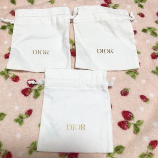 ディオール(Dior)の（未使用、送料無料）DIOR 巾着　白(ノベルティグッズ)