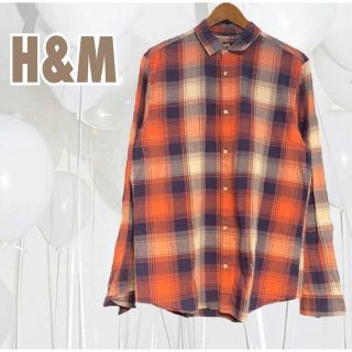 エイチアンドエム(H&M)のH&M　長袖 シャツ レッド チェック柄【M】カジュアル(シャツ)