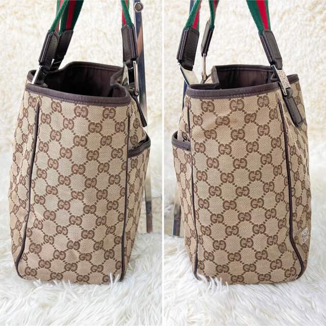 Gucci(グッチ)のグッチ トートバッグ マザーズバッグ シェリーライン ホースビット キャンバス レディースのバッグ(トートバッグ)の商品写真