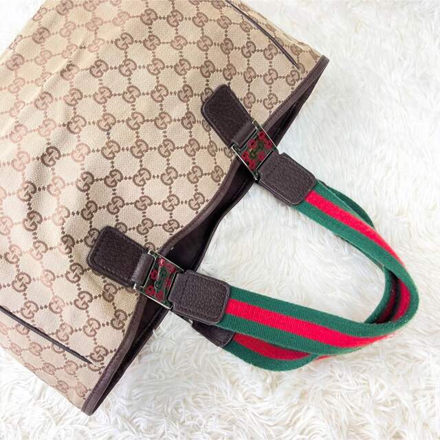 Gucci(グッチ)のグッチ トートバッグ マザーズバッグ シェリーライン ホースビット キャンバス レディースのバッグ(トートバッグ)の商品写真