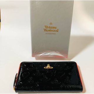 ヴィヴィアンウエストウッド(Vivienne Westwood)のVivienneWestwoot 長財布　黒×オレンジカラー(財布)