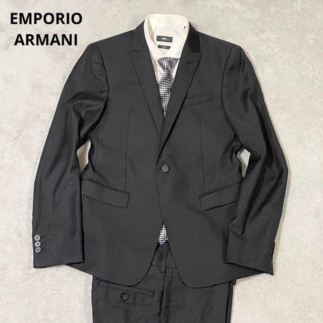 【極美品】　エンポリオアルマーニ　デビッドベッカムモデル　銀糸ドット　スーツ　L