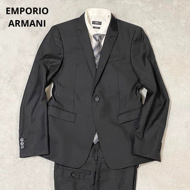 Emporio Armani(エンポリオアルマーニ)の【極美品】　エンポリオアルマーニ　デビッドベッカムモデル　銀糸ドット　スーツ　L メンズのスーツ(セットアップ)の商品写真