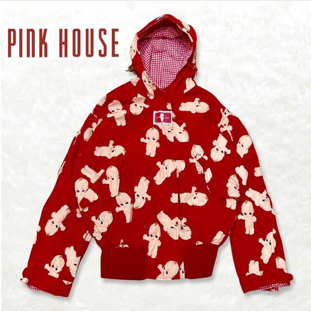 PINK HOUSE(ピンクハウス)の希少 PINK HOUSE ピンクハウス キューピー総柄 ブルゾン ジャケット レディースのジャケット/アウター(ブルゾン)の商品写真