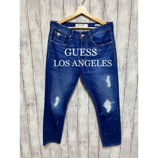 ゲス(GUESS)の美品！GUESS LO SANGELES ダメージ加工ブルージーンズ！(デニム/ジーンズ)