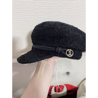 シャネル(CHANEL)のシャネル　ラメ　ツイードキャスケット(キャスケット)