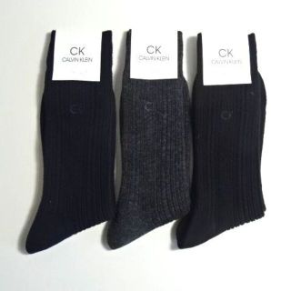 カルバンクライン(Calvin Klein)の新品 カルバンクライン Calvin Klein 靴下 3足セット 黒 紺 灰(ソックス)