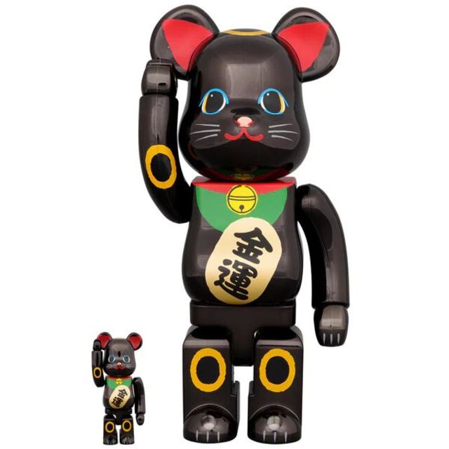 BE@RBRICK 招き猫 金運 黒メッキ 100% 400%その他