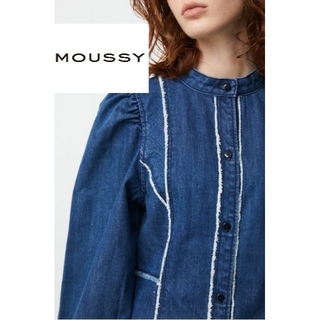 マウジー(moussy)の【MOUSSY】CUT OFF FRILL DENIM ドレス【ワンピース】(ひざ丈ワンピース)