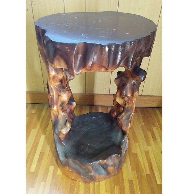 アンティーク テーブル 置物 木彫りのサムネイル