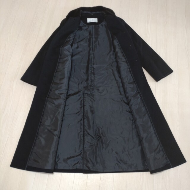 SURELLEJUILLET カシミヤ100%  ロングコート　ファー レディースのジャケット/アウター(ロングコート)の商品写真