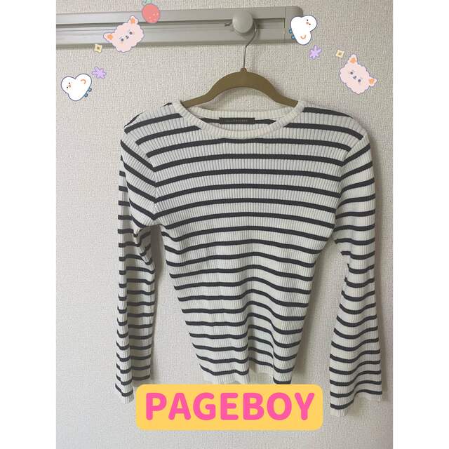 PAGEBOY(ページボーイ)のPAGEBOY 袖フレアリブプルオーバー レディースのトップス(ニット/セーター)の商品写真