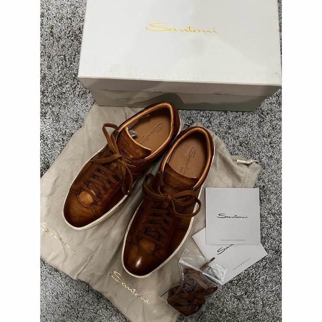 Santoni - sold out新品/半額□サントーニ ムラ染本革スニーカー 81/2