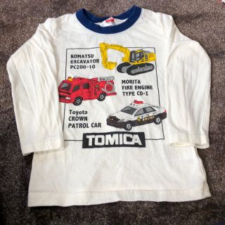 タカラトミー(Takara Tomy)のトミカ　100サイズ　ロンT  白(Tシャツ/カットソー)