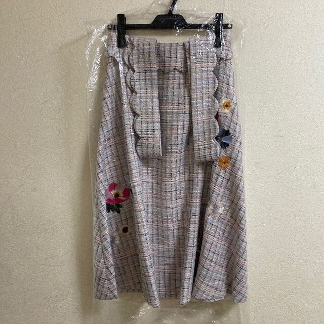 チェスティ　chesty ショルダーツイード刺繍ジャンパースカート 5
