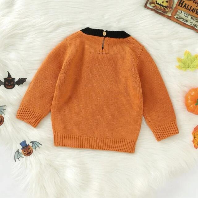 ハロウィン　かぼちゃセーター　100-110センチ相当 キッズ/ベビー/マタニティのキッズ服女の子用(90cm~)(その他)の商品写真