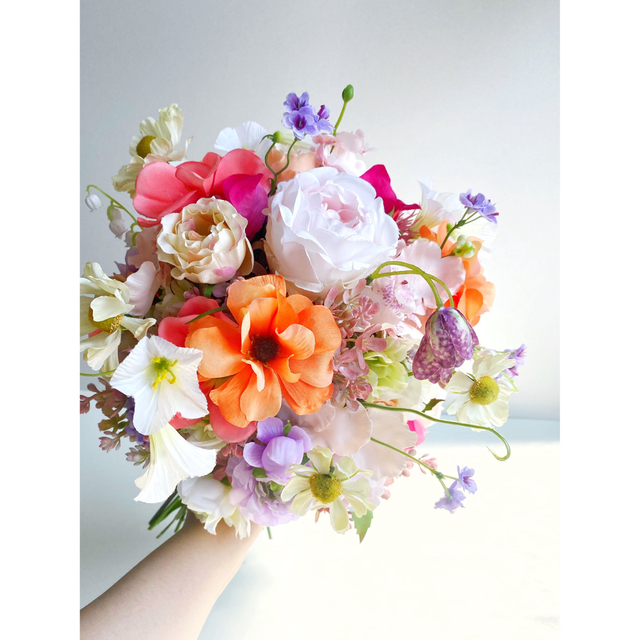 colorful mix bouquet ❤︎ブートニア付結婚式