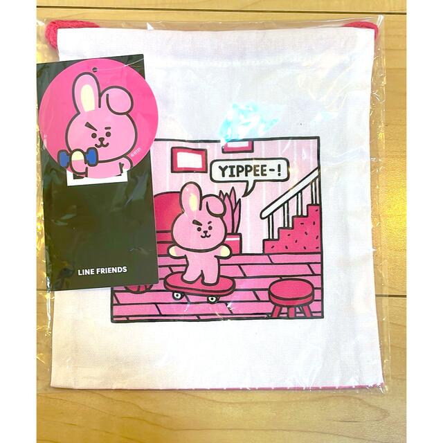 BT21(ビーティーイシビル)の【限定】BT21カフェ cooky 巾着 エンタメ/ホビーのタレントグッズ(アイドルグッズ)の商品写真