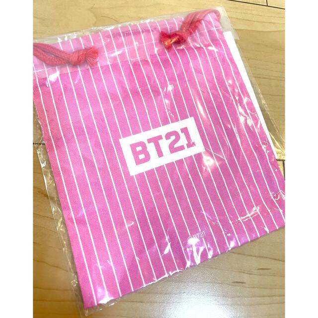 BT21(ビーティーイシビル)の【限定】BT21カフェ cooky 巾着 エンタメ/ホビーのタレントグッズ(アイドルグッズ)の商品写真