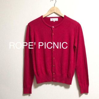 ロペピクニック(Rope' Picnic)の【美品】ロペピクニック　かわいい　大人可愛い　ニット カーディガン ピンク(カーディガン)