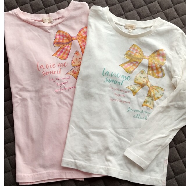 HusHush(ハッシュアッシュ)の再値下げしました！女の子ロングTシャツセット キッズ/ベビー/マタニティのキッズ服女の子用(90cm~)(Tシャツ/カットソー)の商品写真