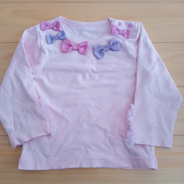 パンパンチュチュ　リボンカットソー キッズ/ベビー/マタニティのキッズ服女の子用(90cm~)(Tシャツ/カットソー)の商品写真