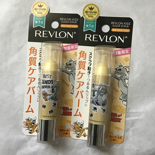 REVLON(レブロン)のレブロン　キス　シュガー　スクラブ　スウィートユズ　トムとジェリー　2点 エンタメ/ホビーのおもちゃ/ぬいぐるみ(キャラクターグッズ)の商品写真