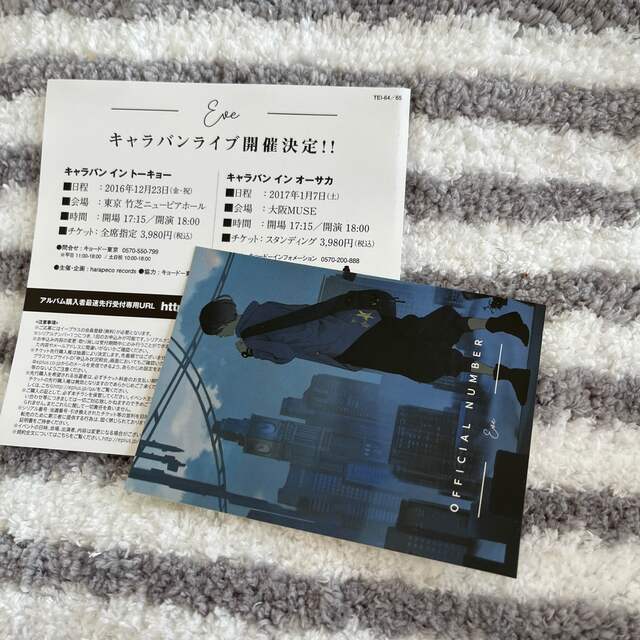 Eve OFFICIAL NUMBER ステッカー、ハガキ、チラシ付アルバムCDの Eve OFFICIAL NUMBER ステッカー、ハガキ、チラシ付アルバムCDの