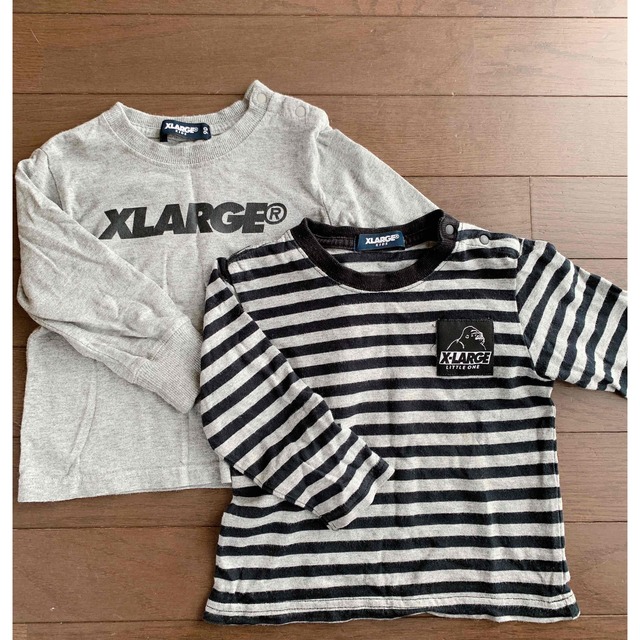 XLARGE(エクストララージ)のXLARGE  kids ロンT 90 2枚セット キッズ/ベビー/マタニティのキッズ服男の子用(90cm~)(Tシャツ/カットソー)の商品写真