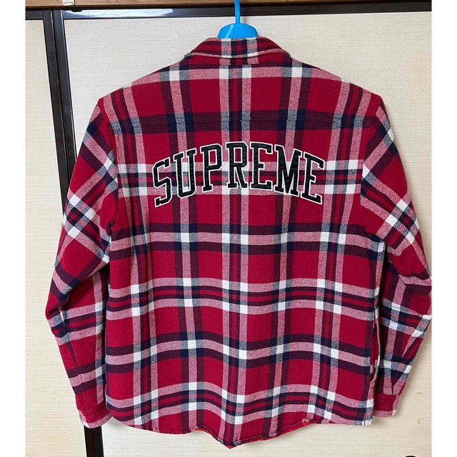 Supreme Quilted Arc Logo Flannel Shirt L