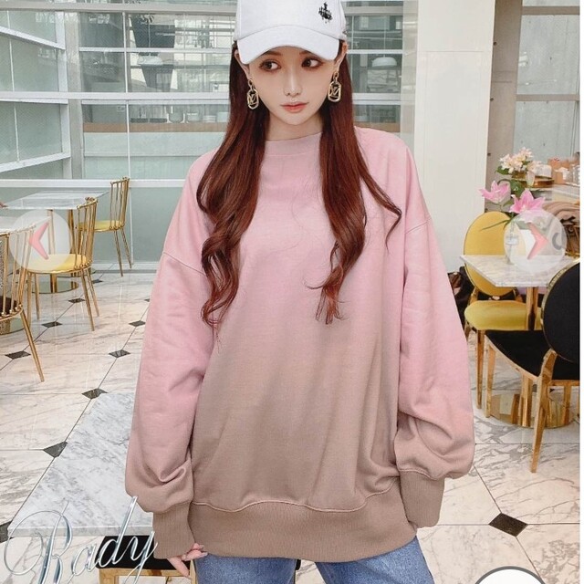Rady グラデーショントレーナー バックロゴ ピンク M~XL 長袖 2点【新品未開封】Rady 2021最新作♡バックロゴトレーナー(ユニセックス)