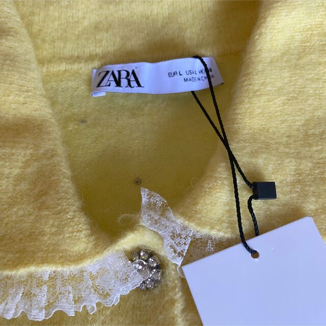 ZARA(ザラ)のZARA フェイクパールアップリケニットカーディガン レディースのトップス(カーディガン)の商品写真