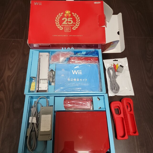 美品！任天堂 Nintendo wii マリオ25周年限定色本体 ソフトセット