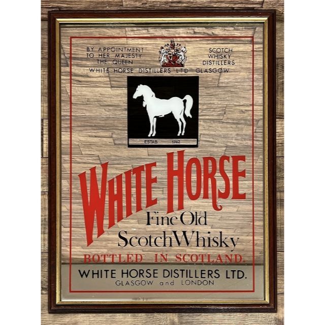 英国 アンティーク WHITE HORSE ホワイトホース 大型 パブ ミラー エンタメ/ホビーの美術品/アンティーク(その他)の商品写真