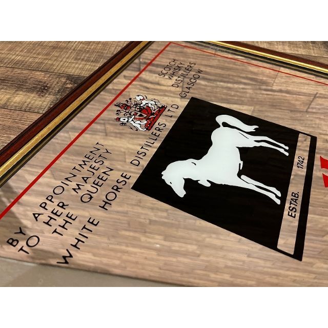 英国 アンティーク WHITE HORSE ホワイトホース 大型 パブ ミラー エンタメ/ホビーの美術品/アンティーク(その他)の商品写真