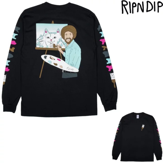 RIPNDIP(リップンディップ)のRIPNDIP ロンT M BEAUTIFUL MOUNTAIN ブラック メンズのトップス(Tシャツ/カットソー(七分/長袖))の商品写真