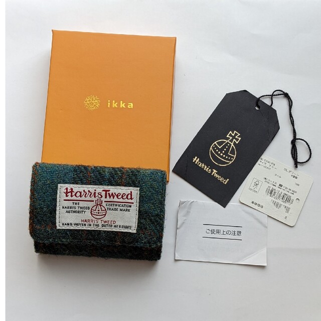 Harris Tweed(ハリスツイード)の未使用　ikka　ハリスツイード　ミニ三つ折り財布　グリーン レディースのファッション小物(財布)の商品写真