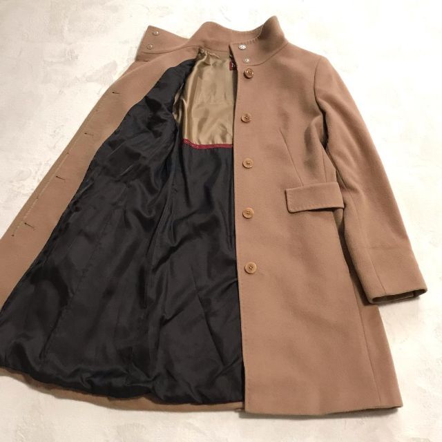 MaxMara　マックスマーラ　 スタンドカラー　ロングコート　キャメル