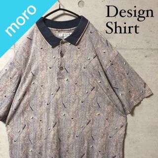 No.43 VINTAGE US古着 総柄シャツ ポロシャツ 半袖 ゴルフ柄(シャツ)