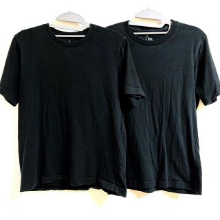 ムジルシリョウヒン(MUJI (無印良品))の【2点特価】ブラック　Tシャツ(Tシャツ/カットソー(半袖/袖なし))