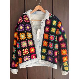 Reclaimed LA クロシェ ニット リバーシブル デニムジャケット L
