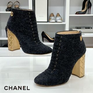 CHANEL - 5079 シャネル ウール マトラッセ ショートブーツ