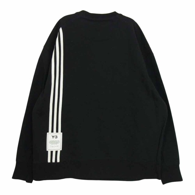 Yohji Yamamoto(ヨウジヤマモト)のYohji Yamamoto ヨウジヤマモト スウェット Y-3 ワイスリー H16333 M 3 STP TERRY CREW SWEATSHIRT ストライプ テリー クルーネック スウェット トレーナー ブラック系 M【中古】 メンズのトップス(スウェット)の商品写真